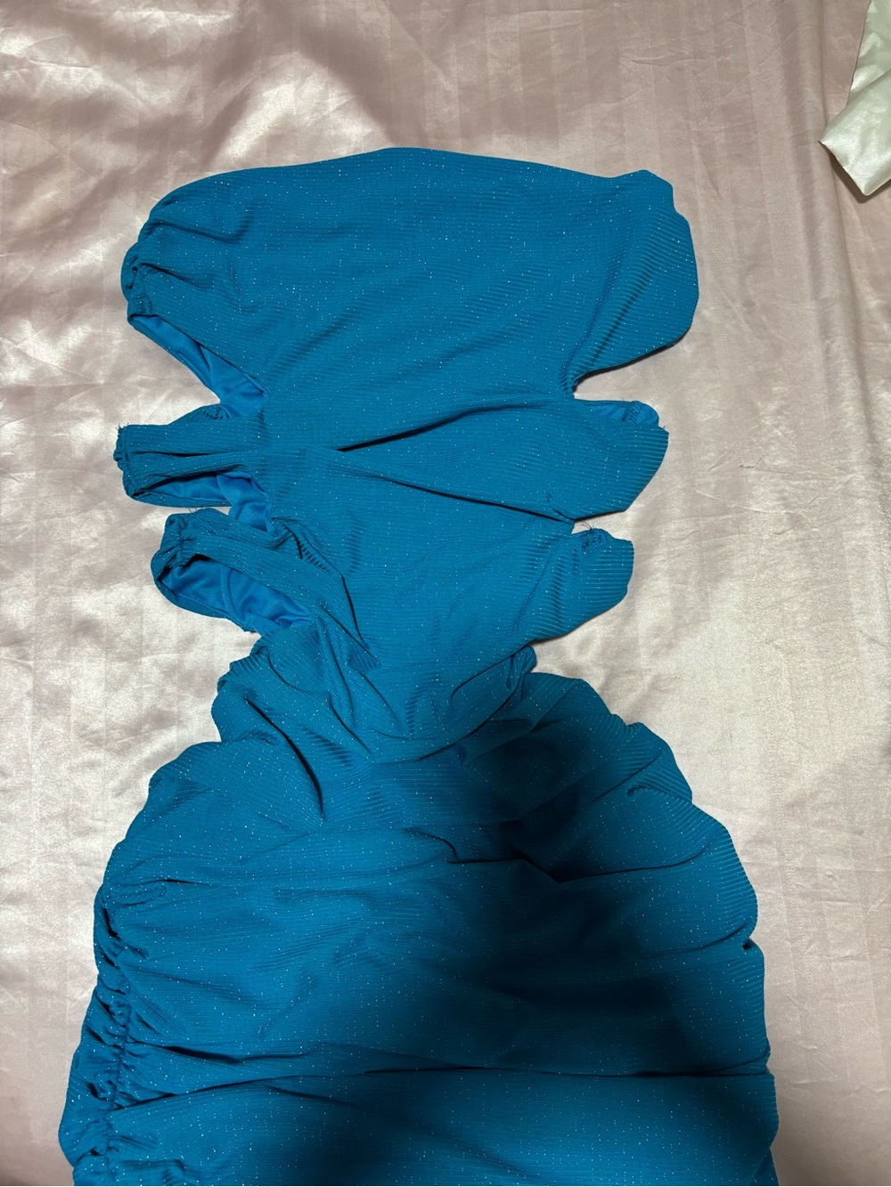 Kids Teal Blue Sparkle Ruched Bottoms